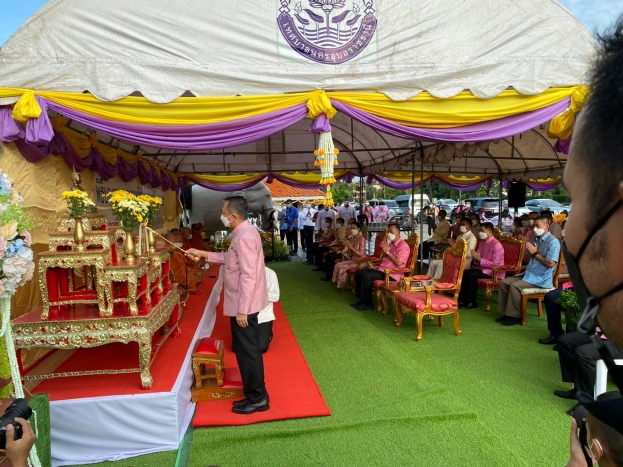 ร่วมพิธีบวงสรวงศาลหลักเมืองอุบลราชธานี วันอังคาร ที่ ๓๑ พฤษภาคม ๒๕๖๕ เวลา ๐๖.๓๐ น.